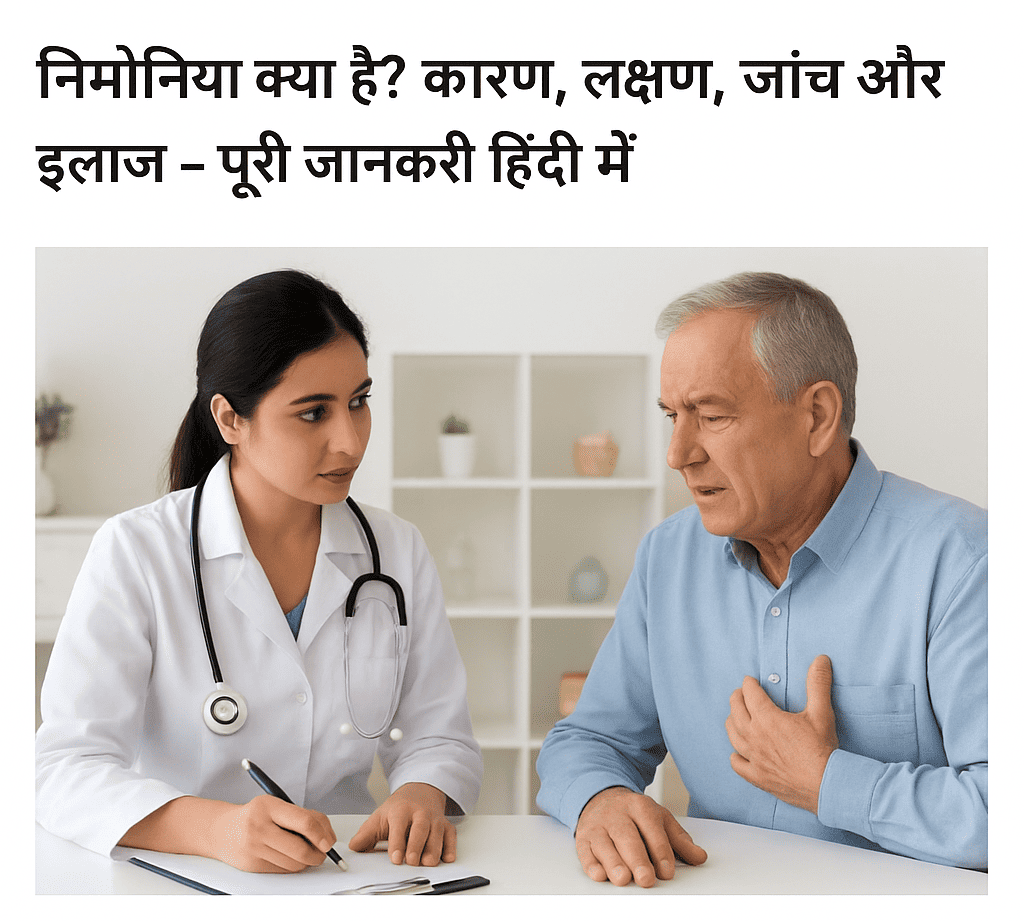 निमोनिया से पीड़ित मरीज की जांच करते डॉक्टर