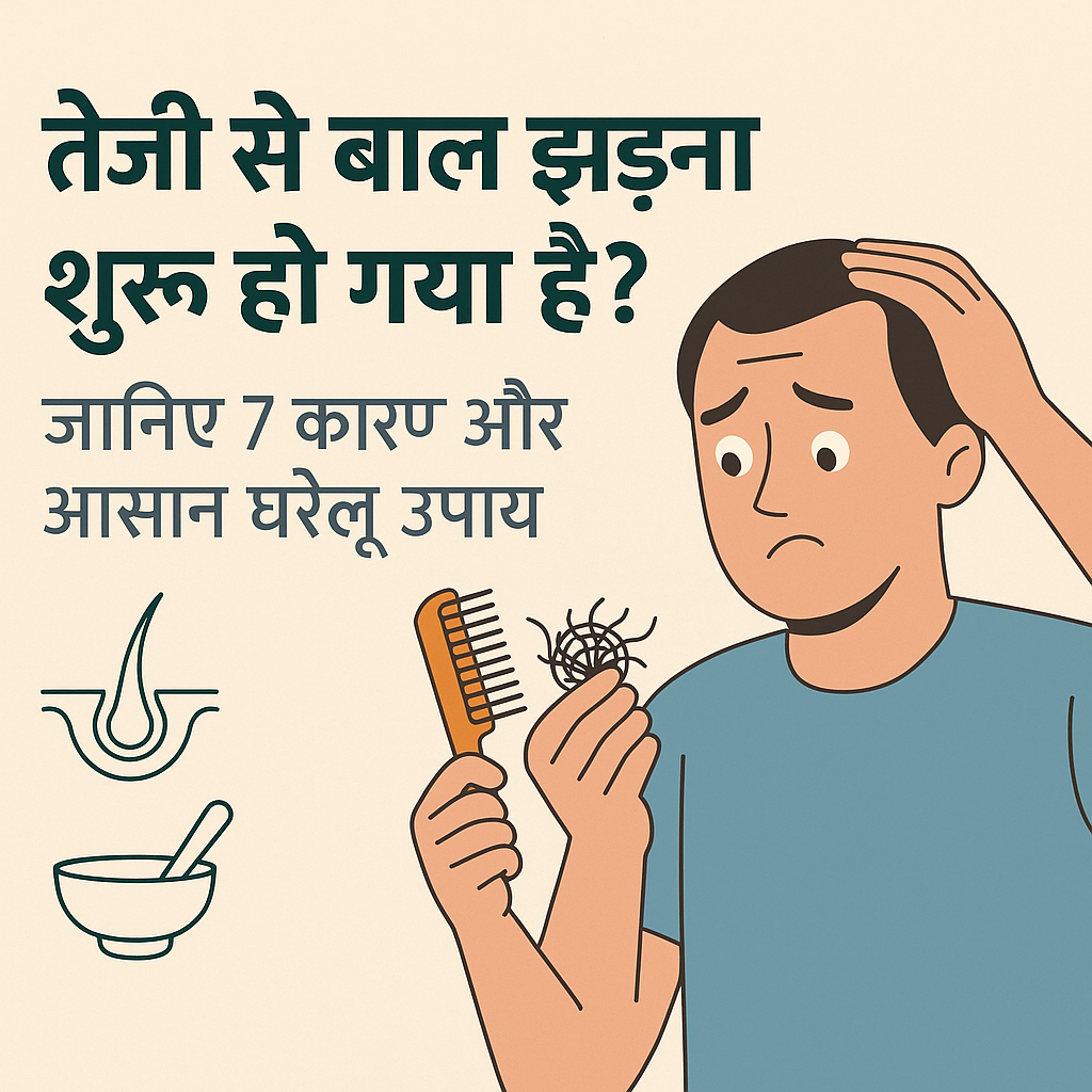 बाल झड़ने के उपाय – जानिए 7 कारण और आसान घरेलू उपाय